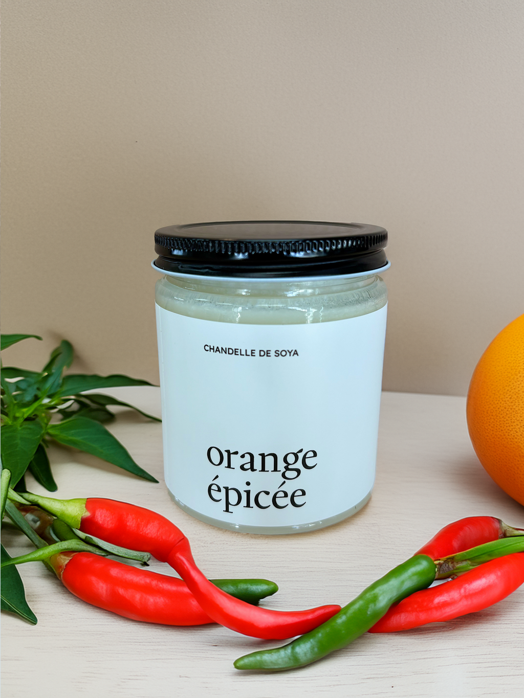 Chandelle de soya - Orange épicée