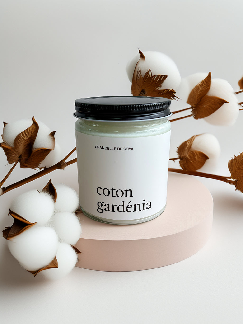 Chandelle de soya - Coton gardénia