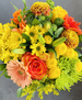 Bouquet de fleurs au choix du fleuriste - Couleurs chaudes