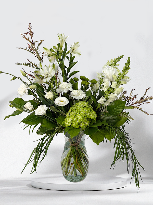 Hommage fleuri - blanc et vert