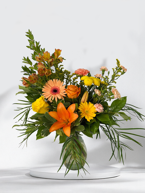 Hommage fleuri - couleurs chaudes