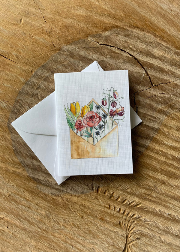 Petite carte - Courrier fleuri