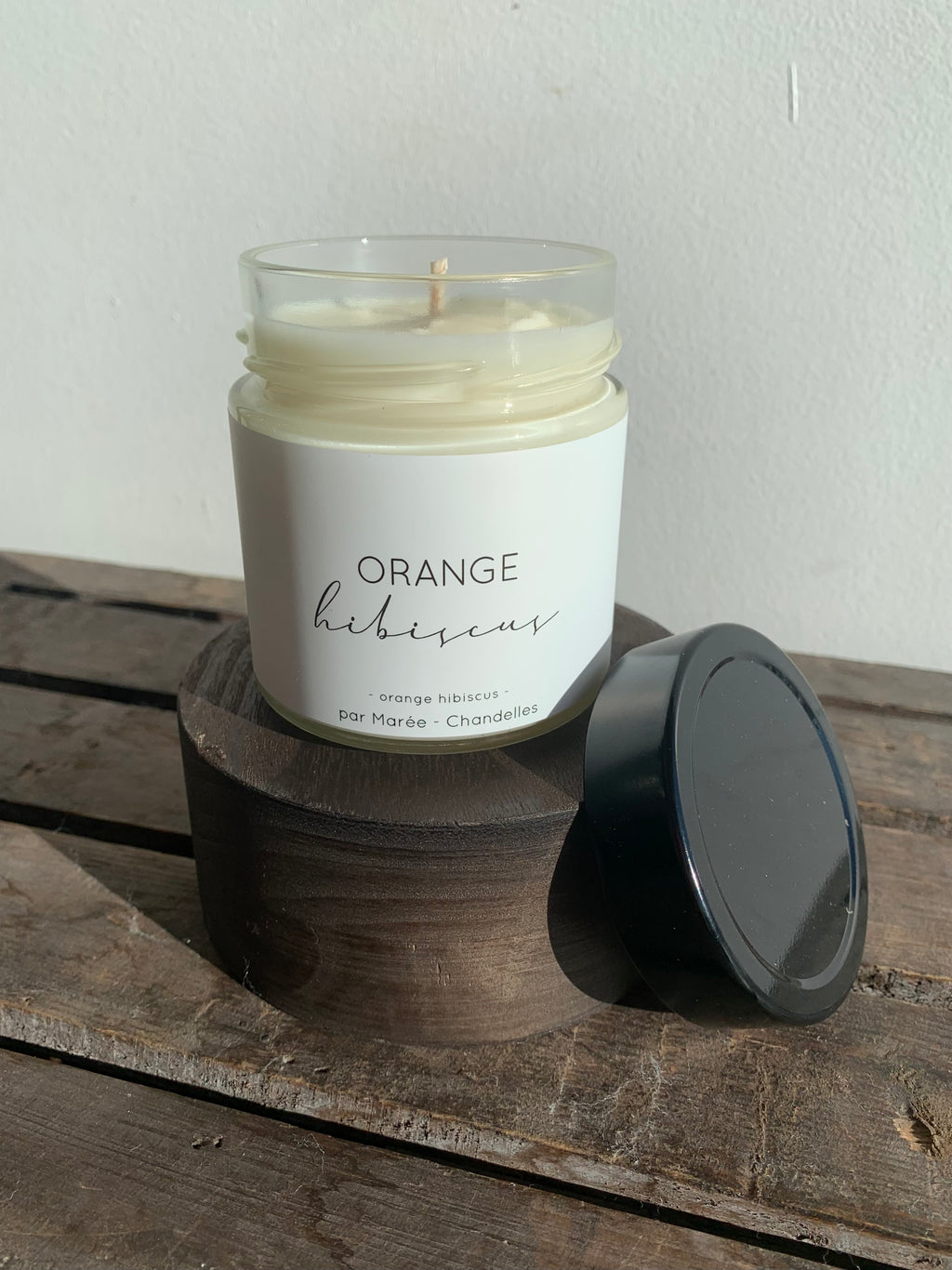 Chandelle de soya - Orange hibiscus